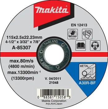 Řezný kotouč MAKITA A-85307 řezný kotouč 115x2,5x22mm ocel free_store_pickup