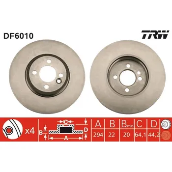 Brzdový kotouč Brzdový kotouč TRW DF6010