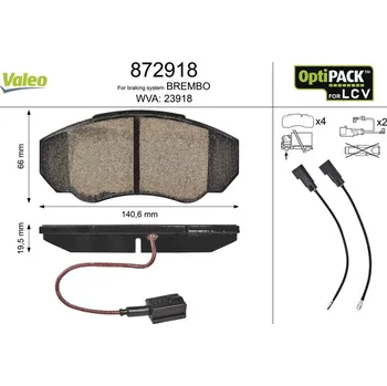 Brzdová destička Sada brzdových destiček, kotoučová brzda VALEO 872918
