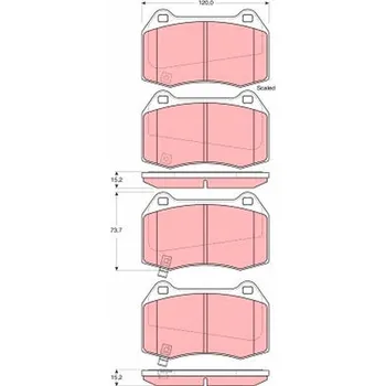 Brzdová destička Sada brzdových destiček, kotoučová brzda TRW GDB3381