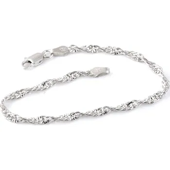 Náramek Dámský stříbrný náramek singapore 62361F 17 cm