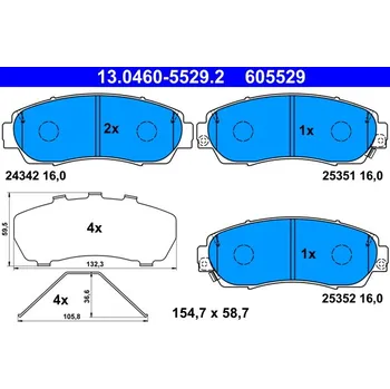 Autodíl Sada brzdových destiček, kotoučová brzda ATE 13.0460-5529.2