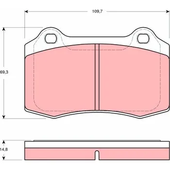 Brzdová destička Sada brzdových destiček, kotoučová brzda TRW GDB1513