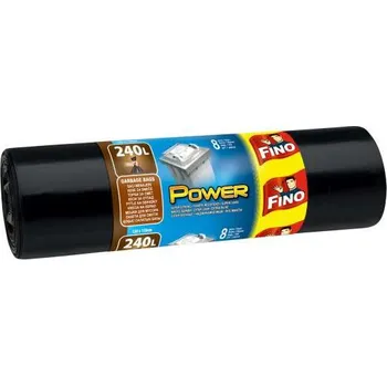 Pytle na odpadky Pytle na odpadky Fino - pevné, černé,240 l, 45 μm, 8 ks