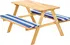 Dětský zahradní nábytek tectake 403244 dětská pikniková lavice s polstrováním modrá/bílá