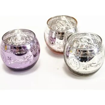 Svícen Svícen sklo růžový metal velký