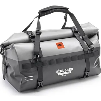 Zavazadlo na motocykl KAPPA brašna / hřídel na sedadlo / kufr 40L 100% voděodolný barva černo-stříbrná (K RUGGED) (28X50X25cm) (KAPPA brašna / hřídel na sedadlo / kufr 40L 100% voděodolný barva černo-stříbrná (K RUGGED) (28X50X25cm))