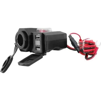 Autoalarm Zásuvka vodotěsná pro motocykl + 2x USB