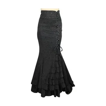 Dámská sukně Gotická sukně dámská dlouhá Jacquard černá