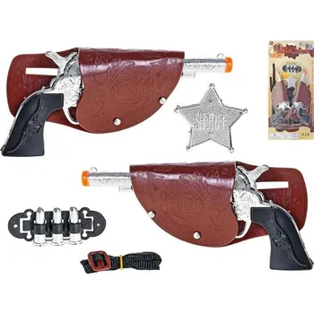 Dětská zbraň M.T. Pistole kovbojské s pouzdrem, odznakem a náboji