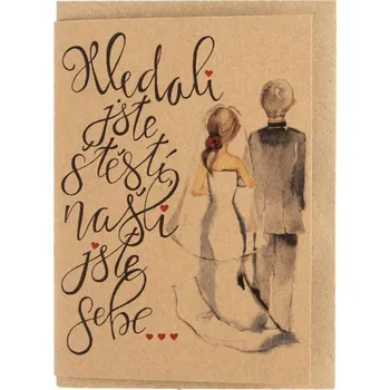 Přání + obálka HLEDALI 11x15 cm