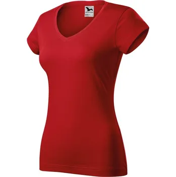 Dámské tričko Fit V-neck tričko dámské červená XL