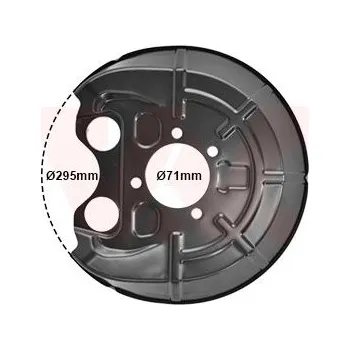Brzdový kotouč Ochranný plech proti rozstřikování, brzdový kotouč VAN WEZEL 3768374