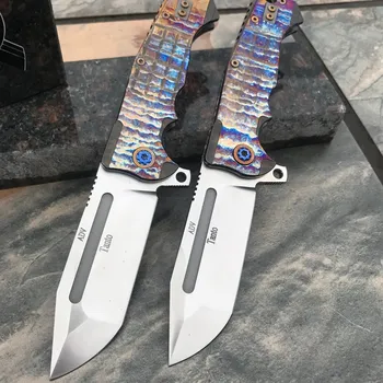 lovecký nůž Zavírací Nůž Andre De Villiers Tanto S35VN Satin Tanto Blade Acid Rain Frag Milled Titanium
