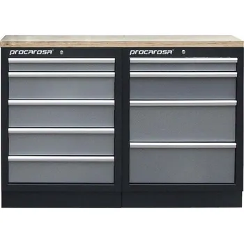 Procarosa® Sestava dílenských skříněk Procarosa PROFI TGC-130504 Pracovní deska:: dřevěná