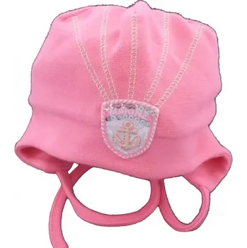 Kojenecká čepice Čepice kojenecká bavlna - KOTVA tmavě růžová - vel.68