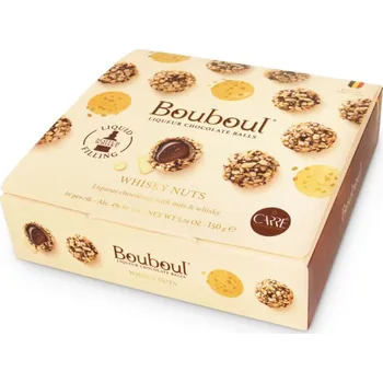 Bonboniéra Bonboniéra BOUBOUL 150 g - pralinky s whisky (hořké čokoládové pralinky / s whisky a lískovými ořechy / alkoholová náplň)