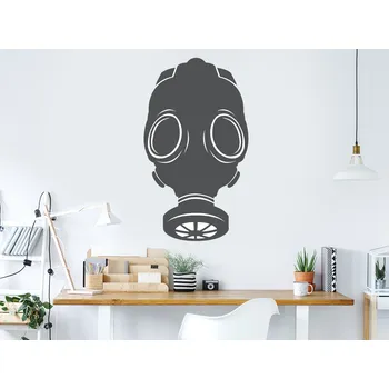 Samolepící dekorace Plynová maska samolepka na zeď 27 x 48 cm