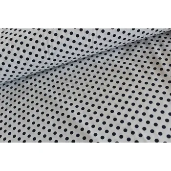 Tmavě modré puntíky na bílé - bavlněné plátno, šíře 240cm