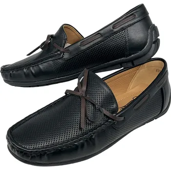 Pánské mokasíny Gogo Pánské černé polobotky 04 Barva: Černá, Velikost: 40