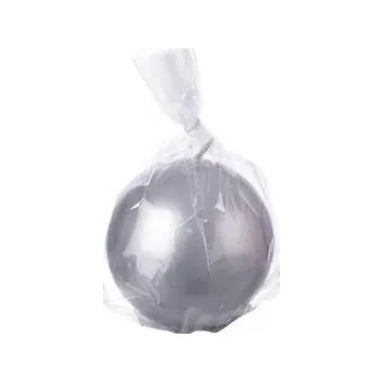 Svíčka Svíčka koule lesk stříbrná 410 g pr. 10 cm