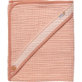 Bebe-Jou Mušelínový ručník s kapucí Pure Cotton Pink" "Barva:růžové|Materiál:100% bavlna|Vzor:Pure Cotton Pink|Značka:Bébé-jou|
