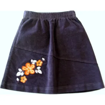 Dívčí sukně Sukýnka manžestr KYTKY hnědá