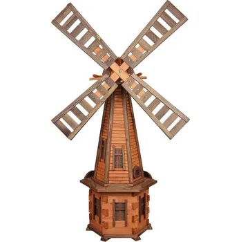 Zahradní dekorace Drew-Handel W51S/D dřevěný větrný mlýn na zahradu 135 cm hnědý
