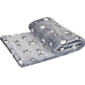 Dětská deka BBL Deka z mikrovlákna - 75x100 cm, šedé hvězdičky