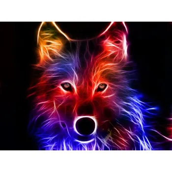 Diamantové malování Diamantové obrázky 40x30cm Vlčí přízrak