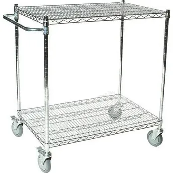 Servírovací stolek Dílenský a cateringový vozík, rovné police, 61 x 92 x 100 cm, max 100 kg, 2 pol.