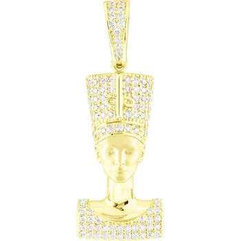 Přívěsek GEMMAX Zlatý přívěsek Nefertiti se zirkony – zlatý šperk ryzosti 585/1000 v Dárkovém balení s Certifikátem GLPYB-01065