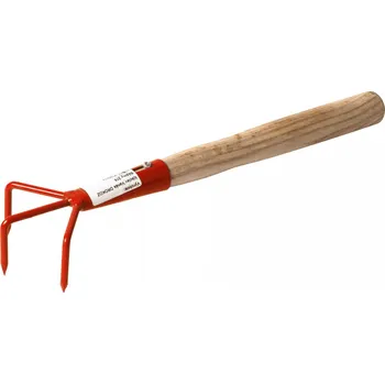 Motyka Drápek 3 prsty s násadou 27 cm Rosteto - oranžová
