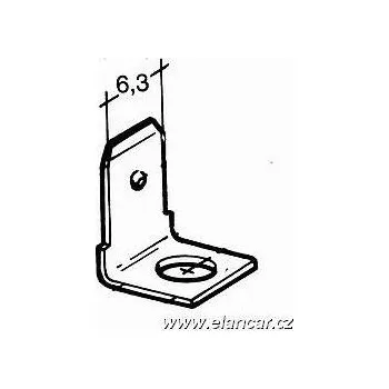 Auto elektroinstalace Neizolovaná zástrčka šroub kolmá 6,3mm