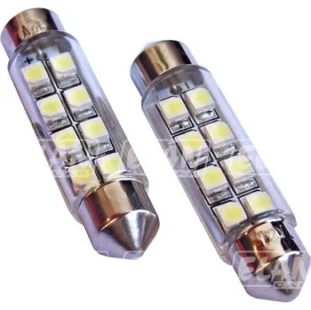 Povinná bezpečnostní výbava LED autožárovka s paticí SUFIT ( 42 mm ), bílé svétlo, 8 LED / 1 SMD