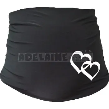 Těhotenské spodní prádlo Těhotenský pás potisk - SRDÍČKA černý - vel.S/M