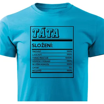 Pánské tričko Pánské tričko Táta - složení Barva: Tyrkysová, Velikost: XXL