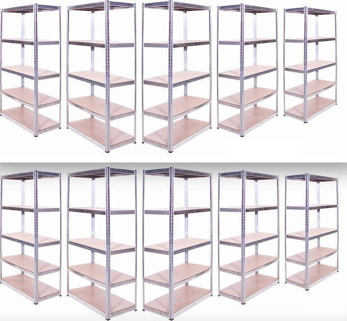 Royal Catering Metallregal 90x45x180cm - Schwerlastregal 1000kg Mit Kunststoffmatten