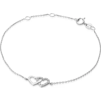 Náramek SOFIA DIAMONDS zlatý náramek spojené srdce s diamanty 0,05 ct GEMBS30039-17