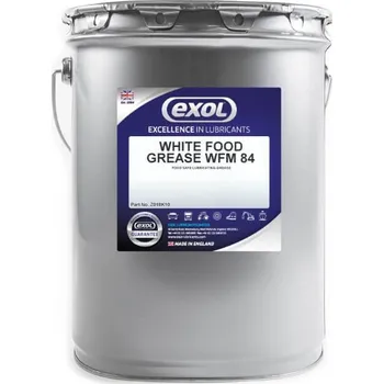 Plastické mazivo Exol White Food Grease WFM 84, bílý potravinářský mazací tuk, vazelína pro potravinářské stroje, 12.5 kg (Exol Lubricants Limited)