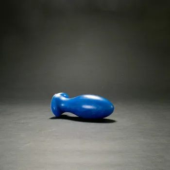 Anální kolík Topped Toys Gape Keeper 65 Blue Steel, prémiový silikonový anální kolík 14 x 5,3 cm