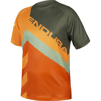 cyklistický dres Endura dres SingleTrack Print Tee LTD Olivově zelená - L