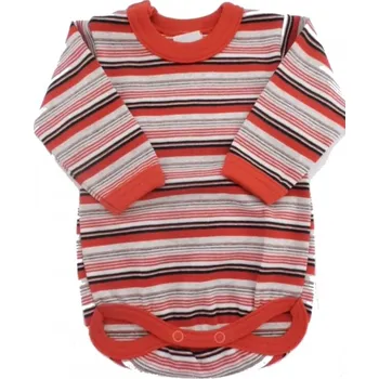 Kojenecký body Body kojenecké dlouhý rukáv - PROUŽKY červeno-černé - vel.62