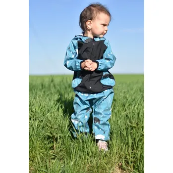 Chlapecká bunda Yháček Softshellová bunda Yháček, letní, lesní zvěř na petrolejové Velikost: 104