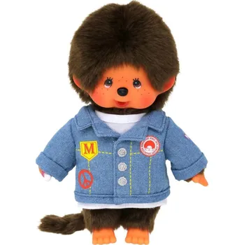 plyšák Sekiguchi Bandai Monchhichi mončičák kluk džínová bunda 20cm