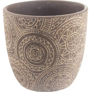 Květináč Květináč ker. mandala béžový 12x12x11 cm