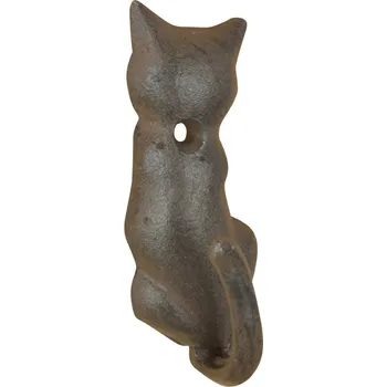 Věšák Litinový háček kočka s ocáskem Barva: kočka zezadu