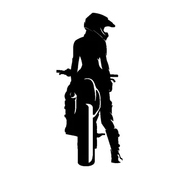 Samolepící dekorace SAMOLEPKA Motorkářka 002 pravá (01 - černá) NA AUTO, NÁLEPKA, FÓLIE, POLEP, TUNING, VLASTNÍ TEXT, TISK, AUTOSAMOLEPKY.cz, POLEPY, OBRÁZEK, LOGO, SAMOLEPKY