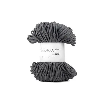 Příze Bavlněná šnůra MILA&nbsp;3&nbsp;mm - grafitová