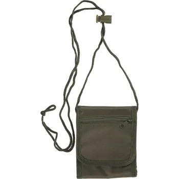 Peněženka na krk Mil-Tec zelená (Pánská maskáčová kapesní peněženka a peněženka na krk. Textilní pouzdro s libovolně nastavitelnou šňůrkou, výborné na uschovávaní drobností - klíče, mince, jízdenky, mobil atd... )